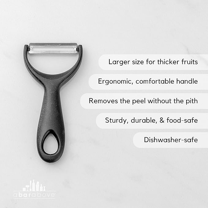 A Bar Above Gold Citrus Peeler, Stainless Steel Fruit Peeler for Garnishes and Cocktail Twists, Comfortable Grip Peeling Tool for Oranges, Lemons, Limes, Bartender Accessory, Kitchen Essentials, Gold