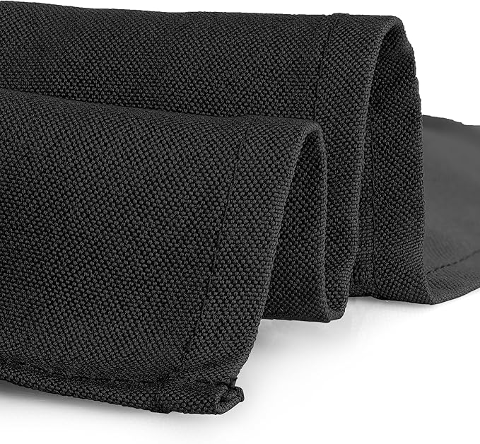 Gee Di Moda Rectangle Tablecloth - 90 x 156 Inch Black Table Cloth for 8 Foot Tables with Floor-Length Drop - Heavy Duty Washable Fabric for Holiday Party, Dinner, Weddings & Baby Shower