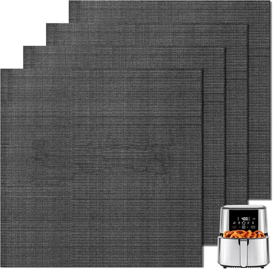 GWYSY Oven Liners for Bottom of Oven, 10"x9.7" Reusable Non-Stick Heat Resistant Toaster Liners Toaster Mat for Chefman TurboTouch Easy View 8 QT Air Fryer, 4 Pack