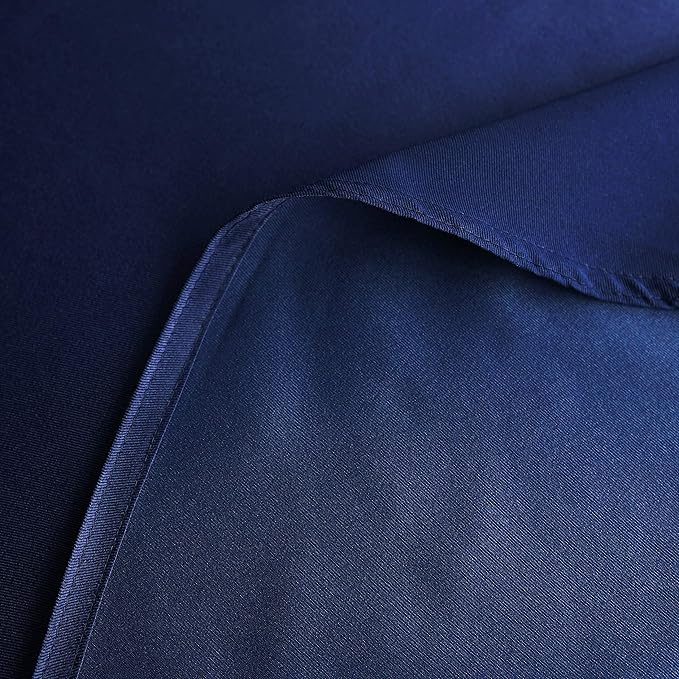 Obstal 210GSM Round Table Cloth, Oil-Proof Spill-Proof and Water Resistance Microfiber Tablecloth, Decorative Fabric Circular Table Cover for Outdoor and Indoor Use (Navy Blue, 60 Inch Diameter)
