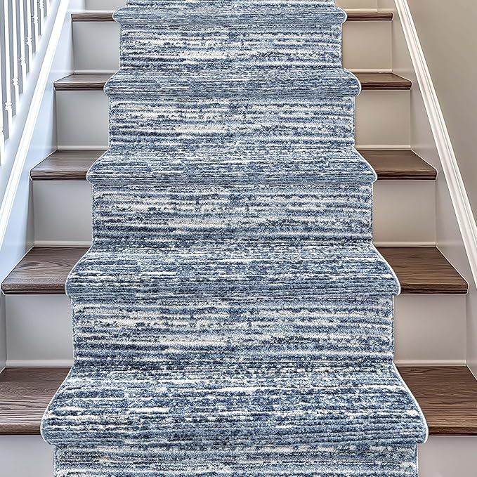 Well Woven Custom Size Hallway & Stair Runner- Harlow Delphi Taupe 27 Inches Wide x 35 Feet Long Runner (27" x 35') Runner Rug - Modern Stripes Pattern, Ultra-Soft, Easy-Clean
