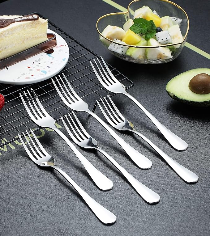 Kyraton Dinner Fork 6 Pieces, Stainless Steel 8.17 Inch Forks Silverware, Table Forks Set of 6