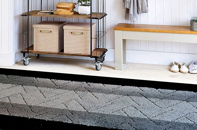 Custom Size Hallway Runner Rug Grey Color 31 inch Wide Select Your Length Non-Slip (Skid Resistance) Rubber Backing 2 feet x 31 inch