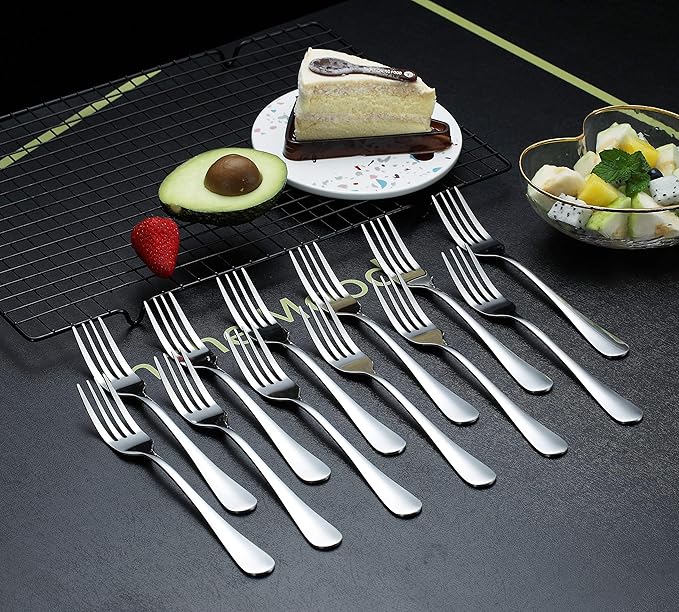 Kyraton Dinner Fork 12 Pieces, Stainless Steel 8.17 Inch Forks Silverware, Table Forks Set of 12