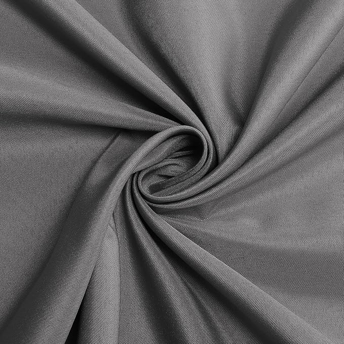 sancua Round Tablecloth - 60 Inch - Water Resistant Spill Proof Washable Polyester Table Cloth Decorative Fabric Table Cover for Dining, Buffet Parties and Camping, Light Grey(Fits 20-48 Inch Tables)