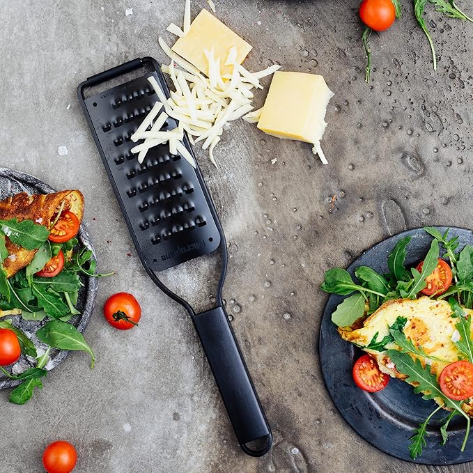 Microplane Kitchen Grater Extra Coarse with a Stainless-Steel Blade - Made in USA, for Cheese, Potato, Zucchini, Carrot, Apple & Cabbage from The Black Sheep Series