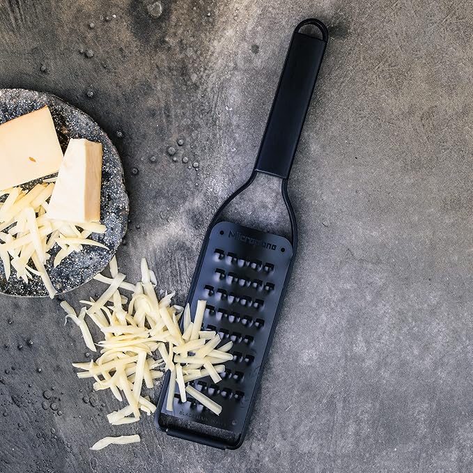 Microplane Kitchen Grater Extra Coarse with a Stainless-Steel Blade - Made in USA, for Cheese, Potato, Zucchini, Carrot, Apple & Cabbage from The Black Sheep Series