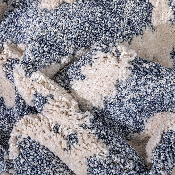 Well Woven Custom Size Hallway Stair Runner - Choose Your Length - Ainsley Blue Diamond Trellis Geometric Tribal - 31 Inches Wide x 65 Feet Long Runner (31" x 65' Runner) Rug