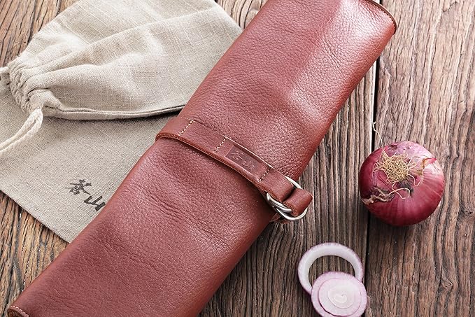 Cangshan W Series 59953 4-Piece Leather Roll Knife Set