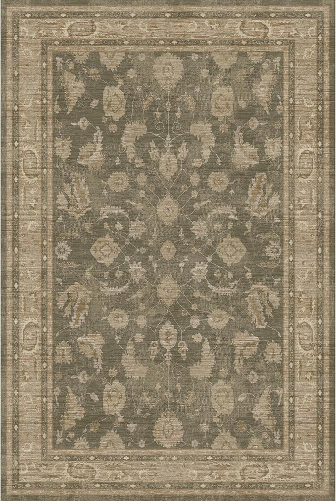 Kuden 2x3 Small Rug, Machine Washable, Non-Slip Backing, Vintage Style, Soft, Low Pile, Area Rugs for Entryway Kitchen Indoor Entrance