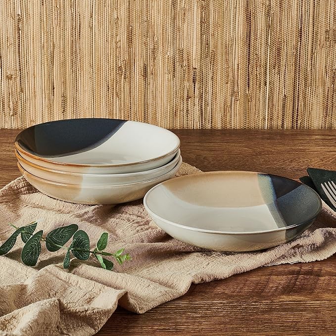 Gourmet Basics by Mikasa Caden Set of 4 Pasta Bowls, 8 Inch (Pack of 4)