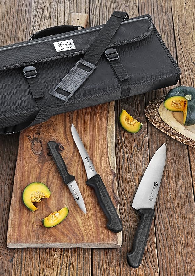 Top Cut P2 Series 1020120 Swedish 12C27 Steel 9-Piece Knife Bag Set