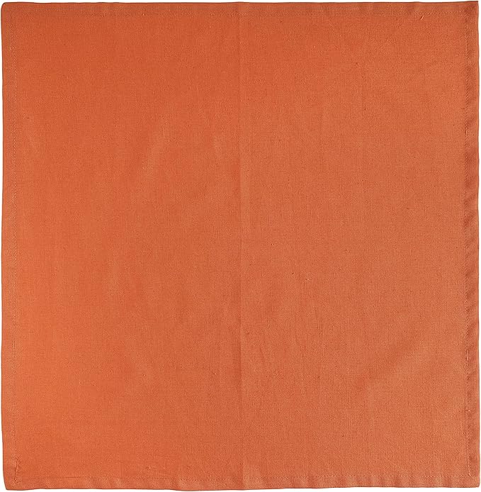 Fingercraft Dinner Cloth Napkins Set of 12, Cotton Linen Blend Premium Quality, Mitered Corners for Every Day Use Home Restaurant Christmas Napkins Cloth Pre Shrunk and Good Absorbency 18x18 inch Rust