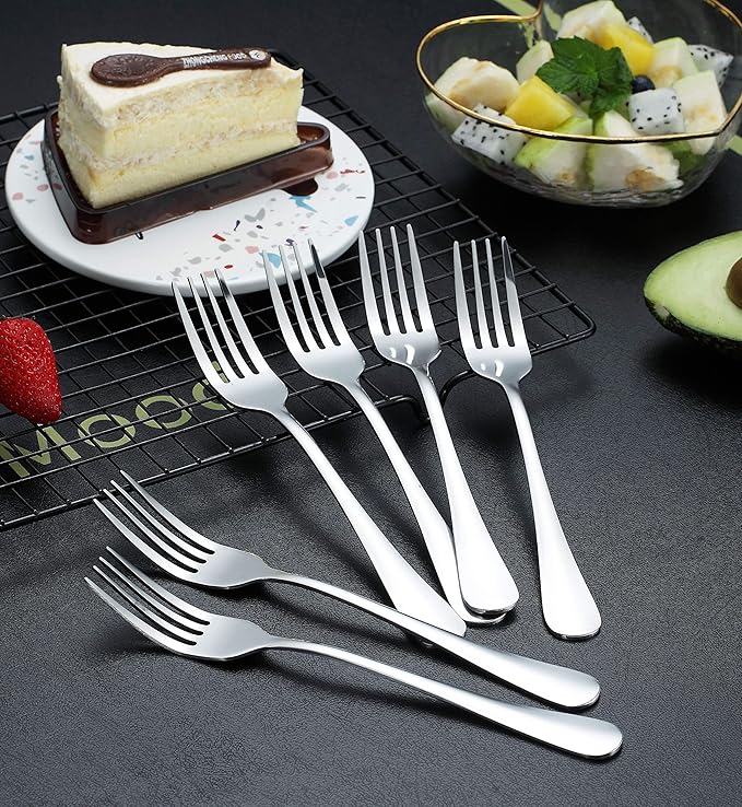 Kyraton Dinner Fork 6 Pieces, Stainless Steel 8.17 Inch Forks Silverware, Table Forks Set of 6
