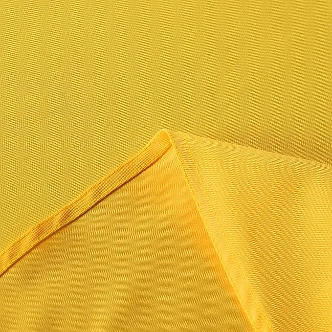 sancua Round Tablecloth - 70 Inch - Water Resistant Spill Proof Washable Polyester Table Cloth Decorative Fabric Table Cover for Dining Tables, Buffet Parties and Camping, Yellow