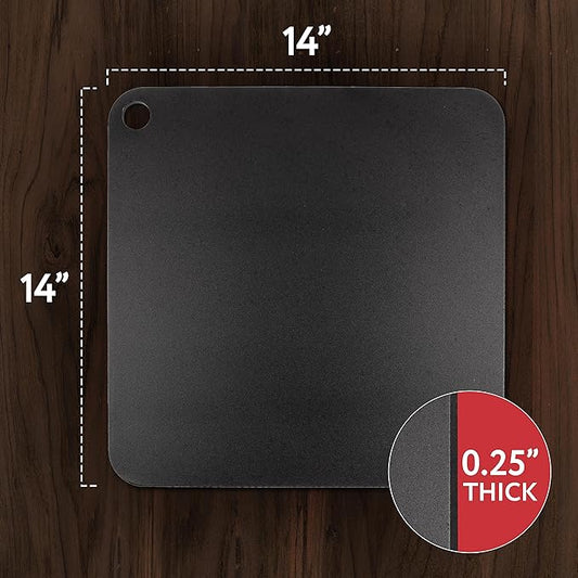 IMPRESA Pizza Oven Steel Plate - 14 x 14 x 0.25 in, Black, Steel Heat Retention & Crisp Crust Pizza Stone - Oven & Grill Versatility for Baking Stone