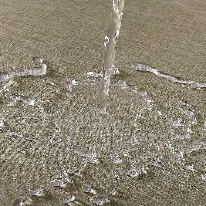 Faux Linen Square Tablecloth for Dining Room,Waterproof Texture Decorative Farmhouse Rustic Table Cloth for Indoor Outdoor Party, Holiday Banquet Picnics Patio,52 x 52 Inch (Square),Natural