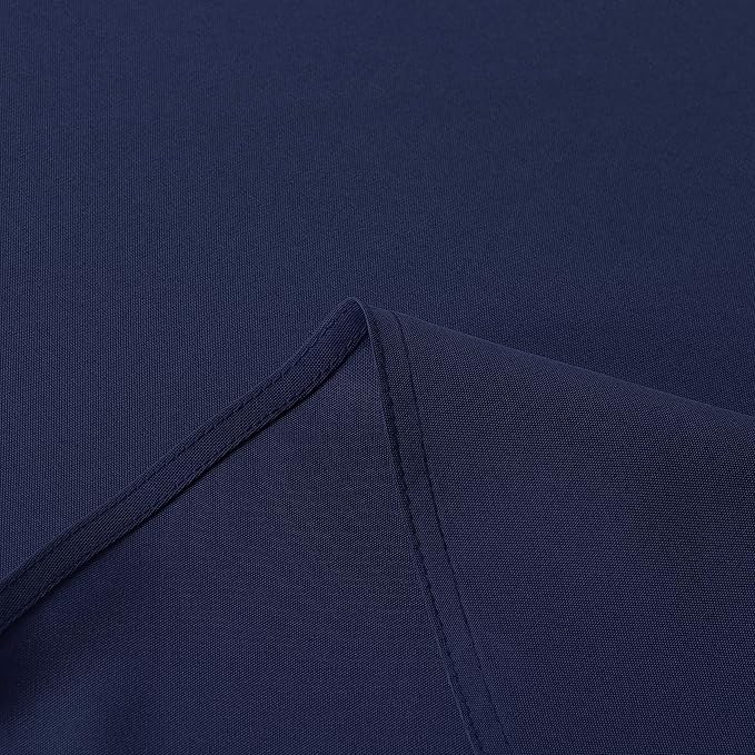 sancua Round Tablecloth - 70 Inch - Water Resistant Spill Proof Washable Polyester Table Cloth Decorative Fabric Table Cover for Dining Tables, Buffet Parties and Camping, Navy