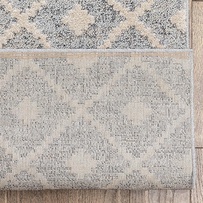 Well Woven Custom Size Hallway Stair Runner - Choose Your Length - Ainsley Grey Diamond Trellis Geometric Tribal - 27 Inches Wide x 12 Feet Long Runner (27" x 12' Runner) Rug